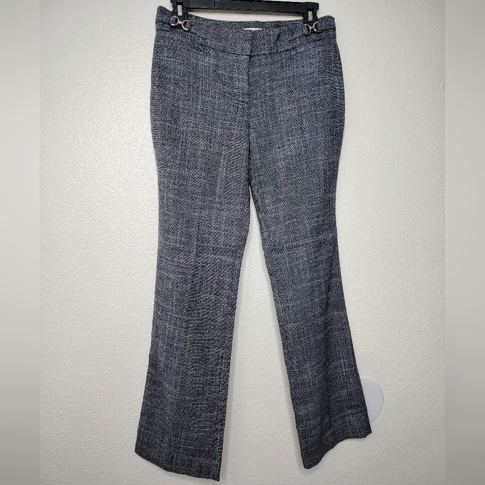 New York & Company Gray and White Stretch Trousers Pants Sz 6P